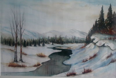 Fluss im Winter - Otto Guba